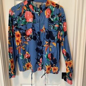 Chicos Floral Blue Jacket